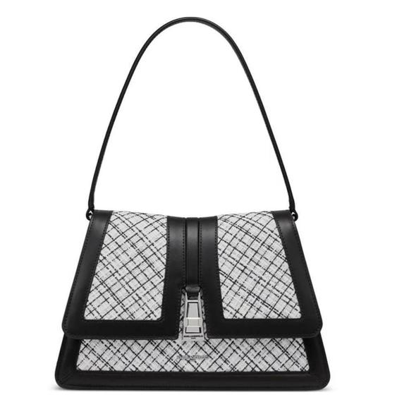 KARL LAGERFELD PARIS Mercerie White/Black Shoulder Bag New with Tags - Picture 1 of 6